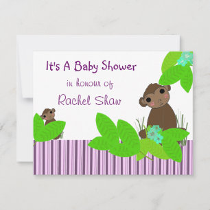 Invitation pour une Baby Shower Singe Mignon