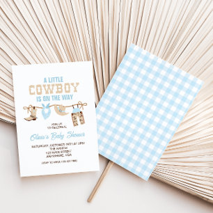 Invitation pour une baby shower sur le thème cowbo