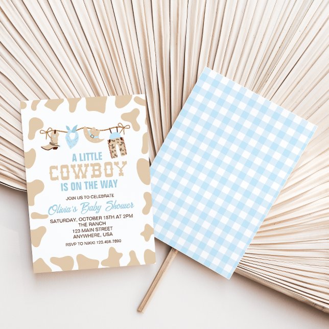 Invitation pour une baby shower sur le thème cowbo (Créateur téléchargé)