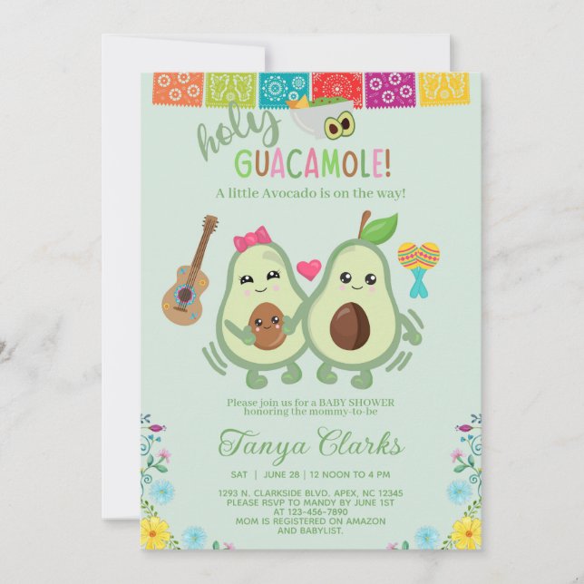 Invitation pour une baby shower sur le thème de l' (Devant)