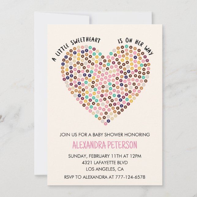Invitation pour une baby shower sur le thème des d (Devant)