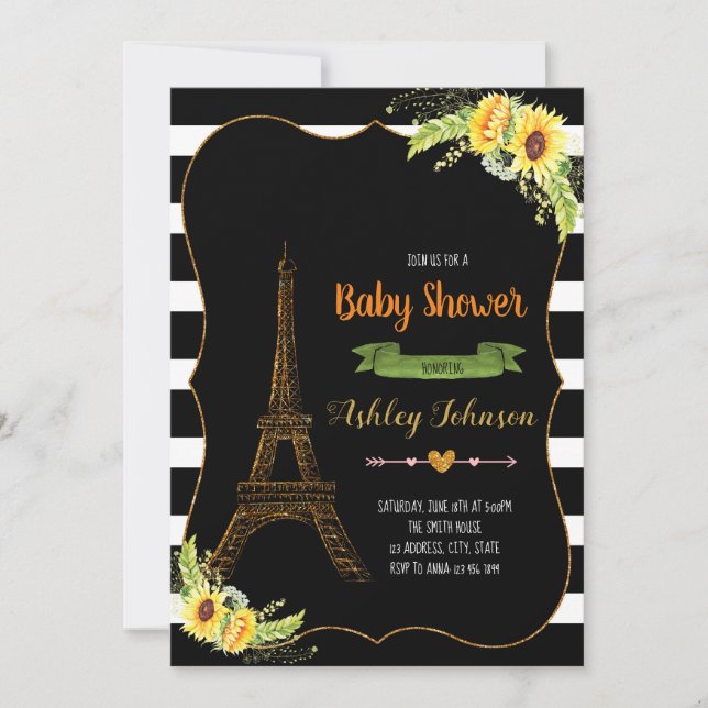 Invitation pour une baby shower sur le thème du To (Devant)