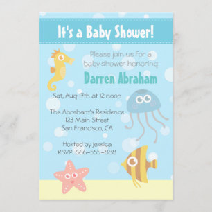 Invitation pour une Baby Shower sur le thème Sous-