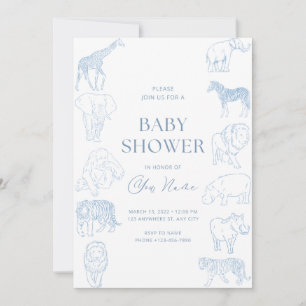Invitation pour une baby shower thème sauvage 
