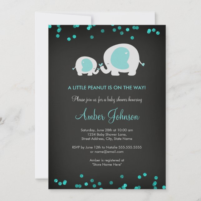 Invitation pour une Baby Shower thème Tableau Noir (Devant)