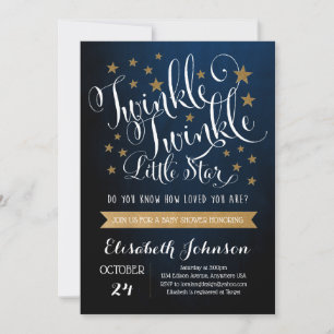 Invitation pour une Baby Shower Twinkle Twinkle Li