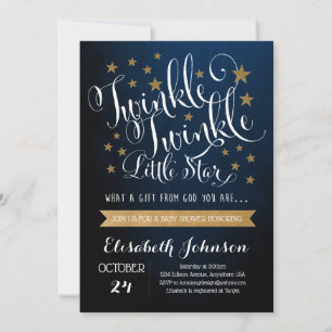 Invitation pour une Baby Shower Twinkle Twinkle Li