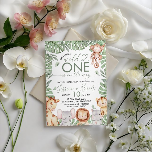 Invitation pour une Baby Shower Wild One Safari (Créateur téléchargé)