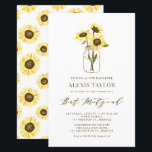 Invitation pour une Bat Mitzvah avec des tournesol<br><div class="desc">Invitez votre famille et vos amis à votre événement avec cette invitation de bat mitzvah personnalisable. Elle présente des tournesols jaunes dans un pot Mason. Personnalisez-la en ajoutant vos détails. Cette invitation de bat mitzvah à tournesols est parfaite pour n'importe quel thème ou saison.</div>