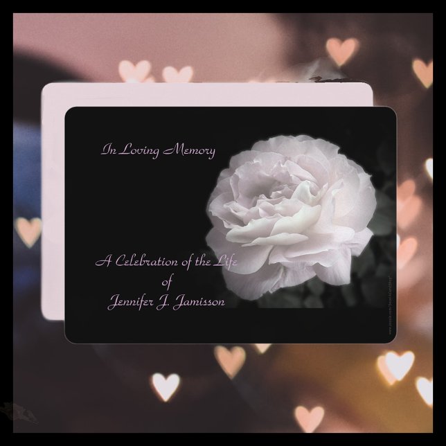 Invitation pour une Célébration de la Vie Rose Pâl (Créateur téléchargé)