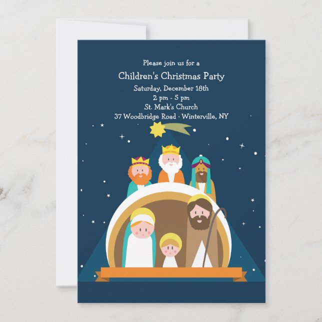 Invitation pour une Crèche de Noël (Devant)