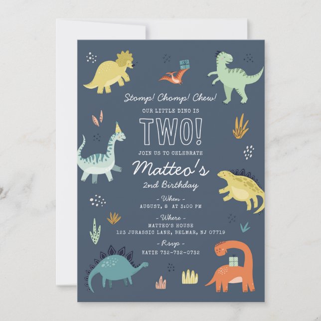 Invitation pour une deuxième fête d'anniversaire d (Devant)