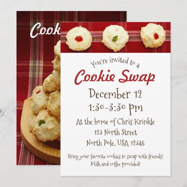 Invitation pour une Échange de Biscuits aux Emprei (Devant / Derrière)