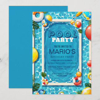 Invitation pour une fête à la zone de jeux d'eau -