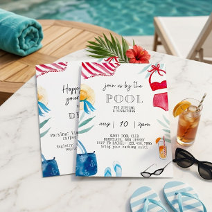 Invitation pour une fête au bord de la piscine en