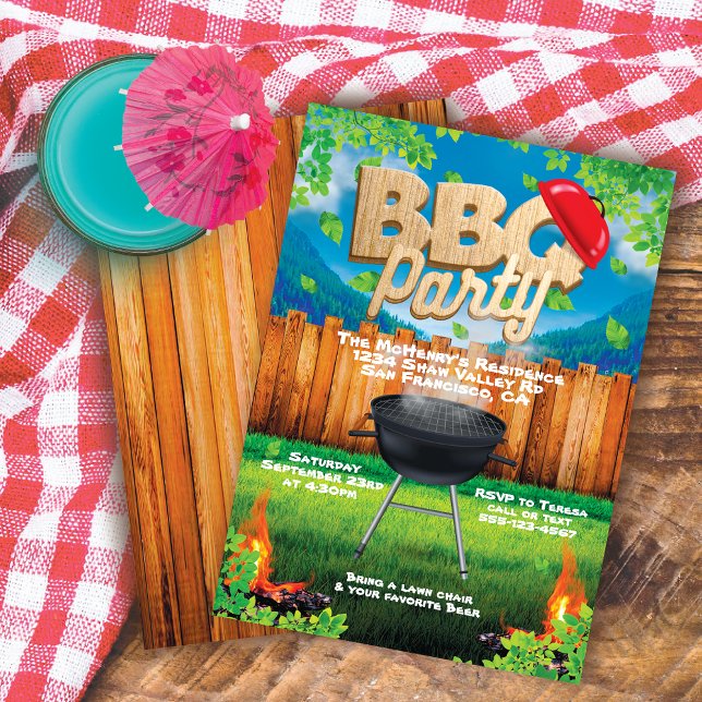 Invitation pour une fête BBQ dans le jardin (Créateur téléchargé)