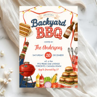 Invitation pour une fête BBQ dans le jardin en den