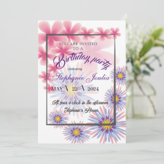 invitation pour une fête d'anniversaire