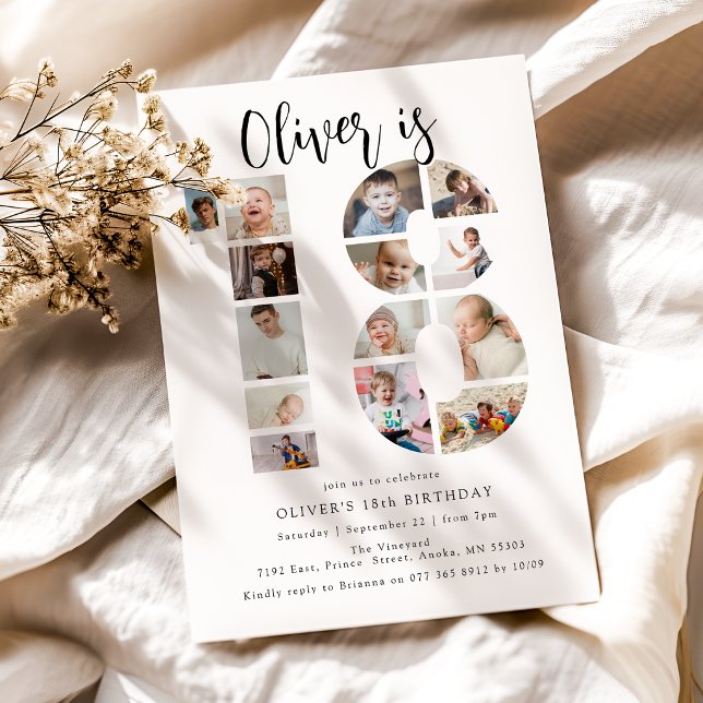 Invitation pour une fête d'anniversaire 18 ans ave (Créateur téléchargé)