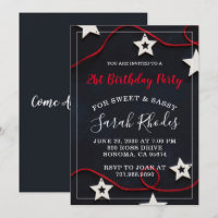 Invitation pour une fête d'anniversaire 21 ans Red