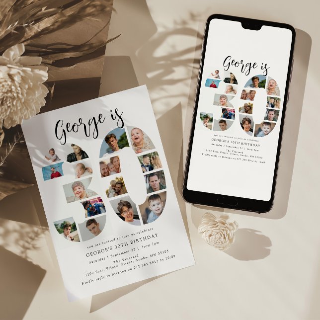 Invitation pour une fête d'anniversaire 30 ans de  (Créateur téléchargé)