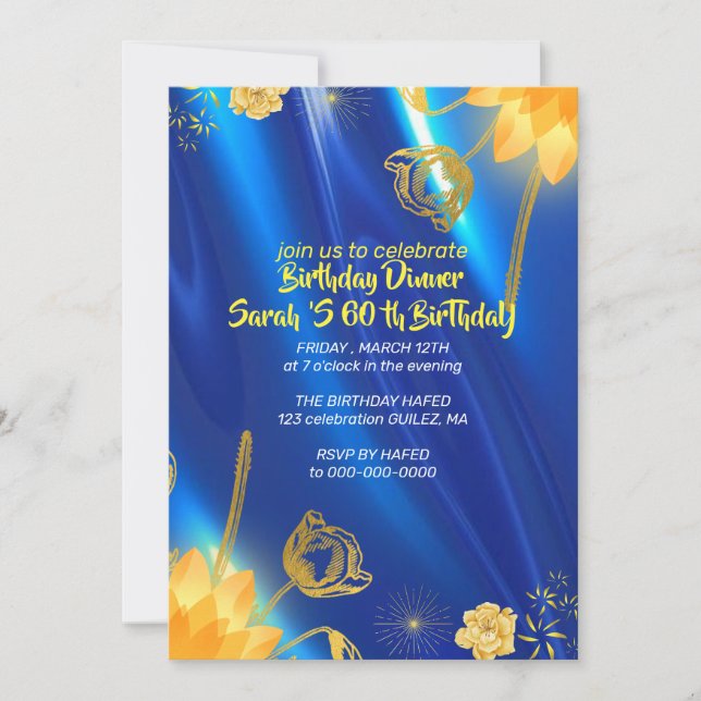 Invitation pour une fête d'anniversaire 60e 50e 40 (Devant)