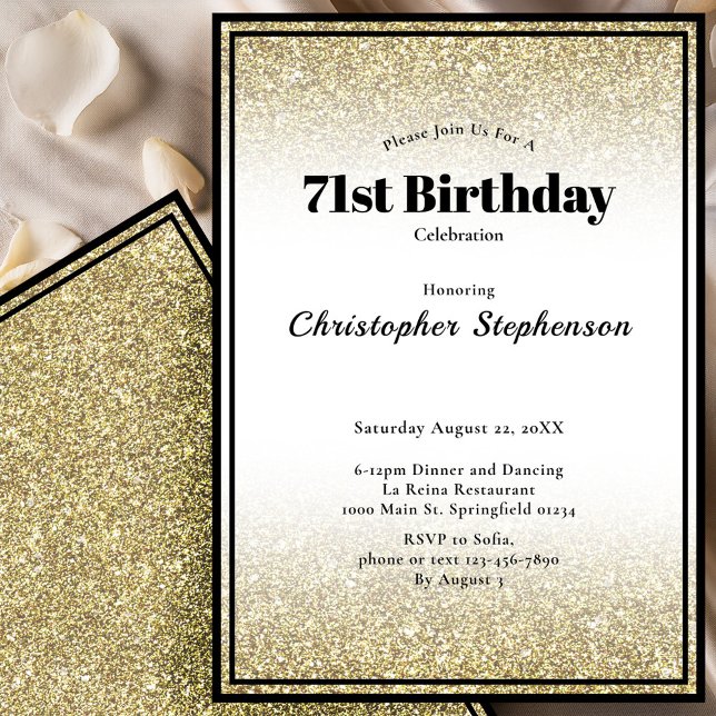 Invitation pour une fête d'anniversaire 71 ans en  (Créateur téléchargé)