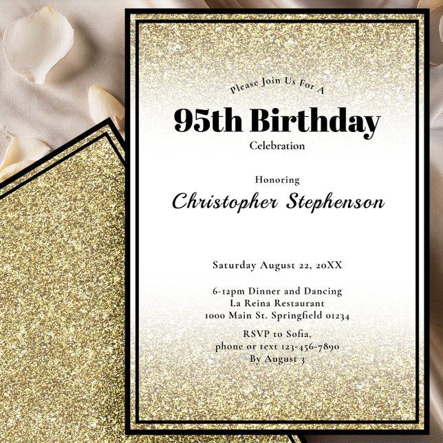 Invitation pour une fête d'anniversaire 95 ans en  (Créateur téléchargé)