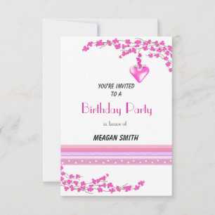 Invitation pour une fête d'anniversaire à Fleur Ro