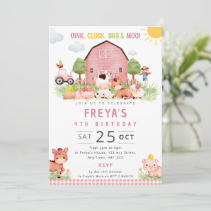 Invitation pour une fête d'anniversaire à la ferme