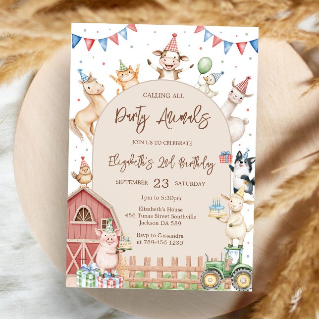 Invitation pour une fête d'anniversaire à la ferme (Créateur téléchargé)