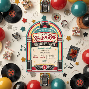 Invitation pour une fête d'anniversaire à la rétro