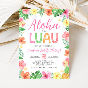 Invitation pour une fête d'anniversaire Aloha Trop