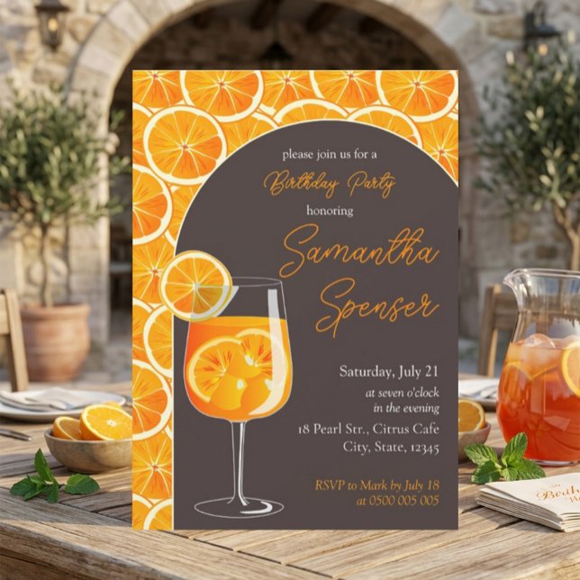Invitation pour une fête d'anniversaire Aperol Spr (Créateur téléchargé)