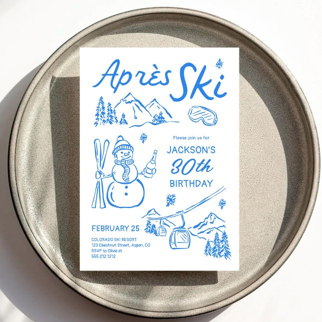 Invitation pour une fête d'anniversaire Après Ski (Créateur téléchargé)