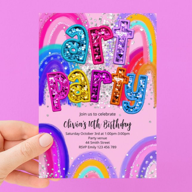 Invitation pour une fête d'anniversaire artistique (Créateur téléchargé)