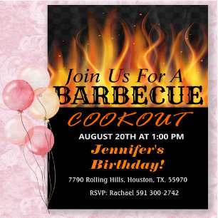 Invitation pour une fête d'anniversaire au barbecu
