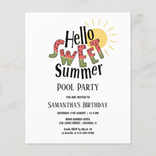 Invitation pour une fête d'anniversaire au bord de