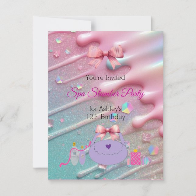 Invitation pour une fête d'anniversaire au Bow Spa (Devant)