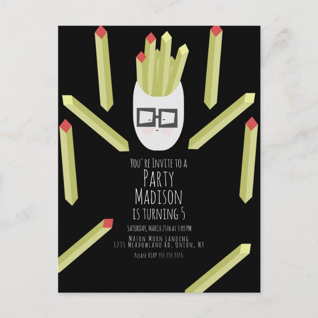 Invitation pour une fête d'anniversaire au restaur (Devant)