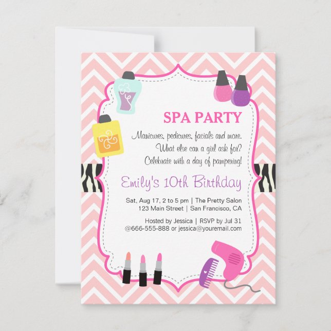 Invitation pour une fête d'anniversaire au Spa Che (Devant)