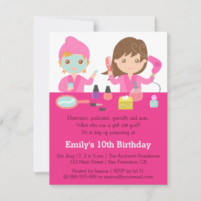 Invitation pour une fête d'anniversaire au Spa Ros (Devant)