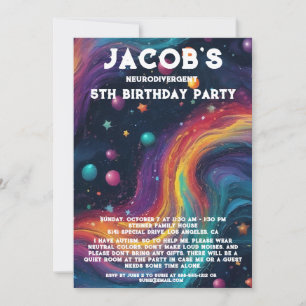 Invitation pour une fête d'anniversaire autiste ne