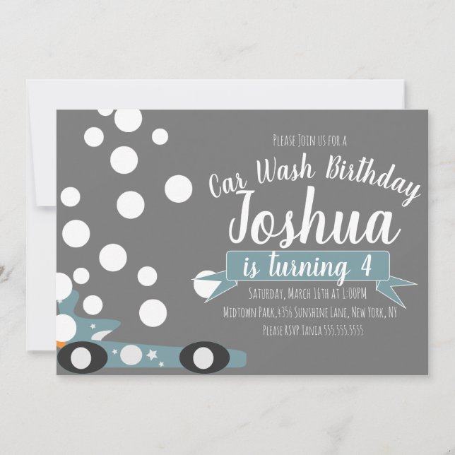 Invitation pour une fête d'anniversaire avec des b (Devant)