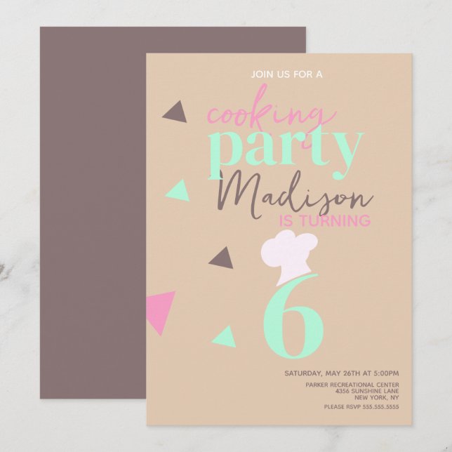 Invitation pour une fête d'anniversaire avec des c (Devant / Derrière)