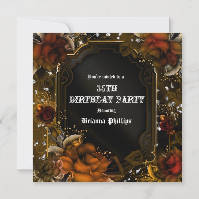 Invitation pour une fête d'anniversaire avec des r (Devant)