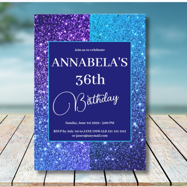 Invitation pour une fête d'anniversaire avec paill (Créateur téléchargé)