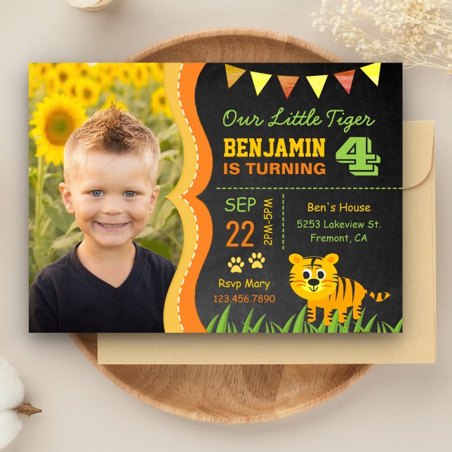 Invitation pour une fête d'anniversaire avec photo (Créateur téléchargé)