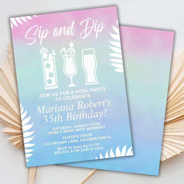 Invitation pour une fête d'anniversaire avec pisci (Créateur téléchargé)