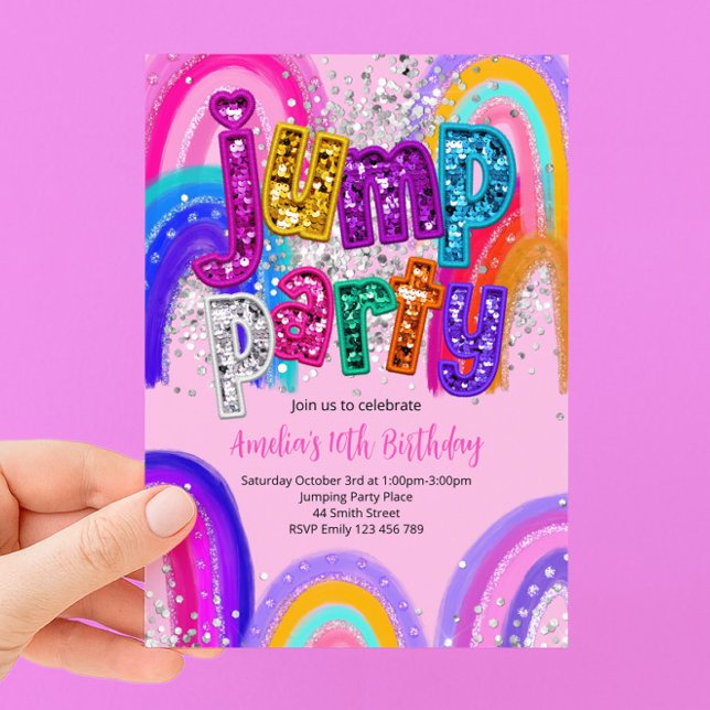 Invitation pour une fête d'anniversaire avec saut  (Créateur téléchargé)